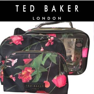 Ted Baker London Floral 3-PC  Cosmetic Bag Set- Scattered Bouquet
